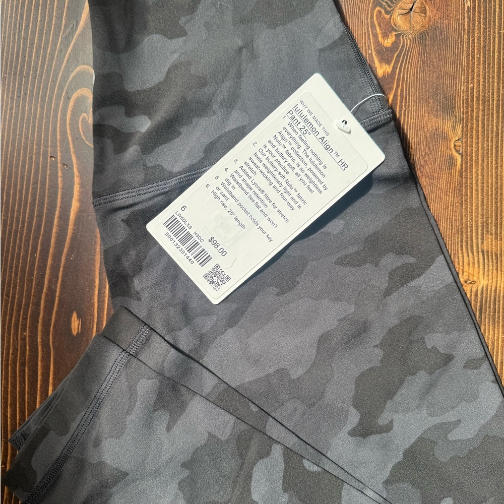 lululemon athletica Align size 6 25” length Gray Camo Leggings